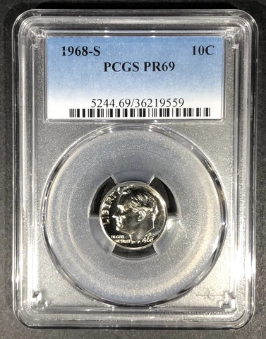 1968-S Proof Roosevelt Dime PCGS PR-69, Buy 3 Items, Get $5 Off!! Cover