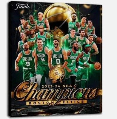BOSTON CELTICS 2024 NBA CHAMPIONS Basketball Fan Poster No-Framed - Image 1 of 4