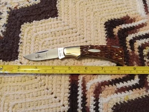 Vintage Parker Frost Mustang Jigged Bone Lockback Pocket Knife Japan - Picture 1 of 11