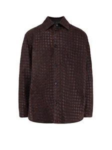 BOTTEGA VENETA $12000 Fondant/Tobacco Leather Shirt New & Authentic - Picture 1 of 2