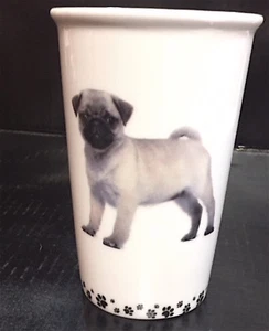 LITTLE GIFTS CERAMIC TRAVELER TUMBLER " I LOVE MY PUG" 12OZ. NEW / NO LID. - Picture 1 of 5