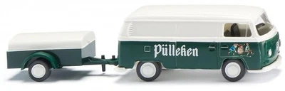 WIKING, VOLKSWAGEN T2 con rimorchio 1 asse PÜLLEKEN, 1/87,  WIK030005 - Immagine 1 di 4