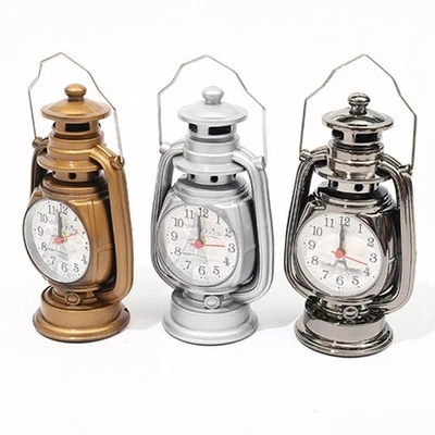 1Pc Retro Kerosene Light Alarm Clock Vintage Alarm Clock Table Clock For Home-tj - Image 1 of 4