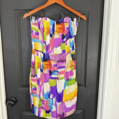 Vestido Ali Ro Anthropologie para mujer 2 multicolor sin tirantes seda arte para usar Foto 1 de 4