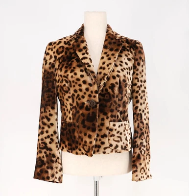 Blazer TALBOTS COLLECTION VINTAGE Estampado Leopardo Terciopelo Suave Marrón Talla 6P Foto 1 de 4