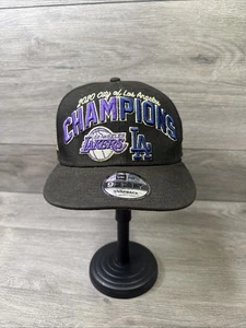 Los Angeles Lakers Hat New Era Snap Back 2020 Champions Black NBA 9Fifty OSFM - Picture 1 of 13