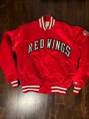 Chaqueta de bombardero satinada vintage Starter NHL Redwings - mediana Foto 1 de 4
