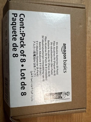 Amazon Basics Everyday Alkaline Batteries 9V/6LR61, Pack of 8 (#193) - Image 1 of 2