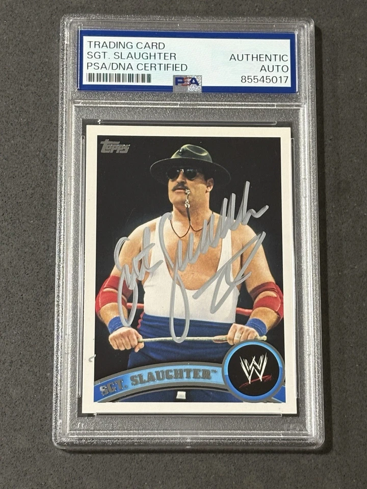 SGT. SLAUGHTER 2011 TOPPS WWE SIGNED AUTOGRAPHED CARD PSA/DNA CERTIFIED - Image 1 of 2