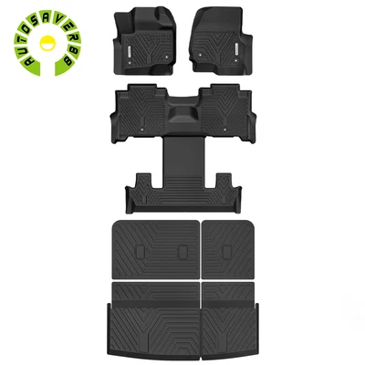 Floor Mats Floor Liner Set for 2018-2025 Ford Expedition 7 Seats TPE All Weather - Image 1 of 4