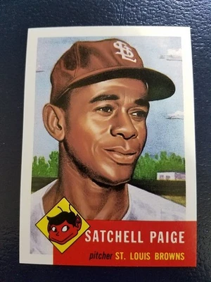 Satchell Paige St Louis 1991 Topps Archives 1953 T Reprint BLANK BACK SCARCE - Image 1 of 2