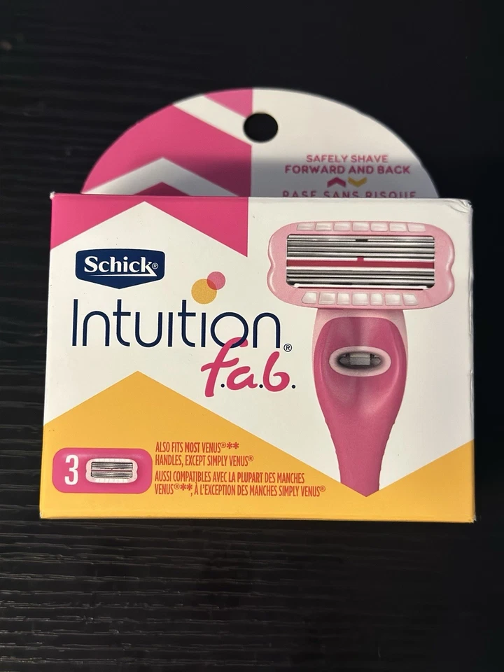 NEW & Sealed Schick Intuition fab (Forward & Back) Razor  3 Refills - Image 1 of 1