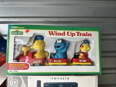 Big Bird's 发条火车芝麻街 1990 年复古玩具全新复古复古玩具 — 第 1/4 张图片