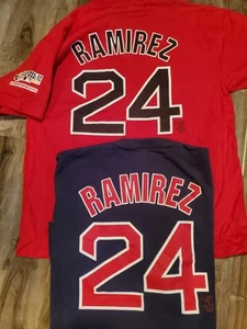 2 Boston Red Sox Manny Ramirez #24 Jersey T Shirts Men’s SZ XL - Picture 1 of 3
