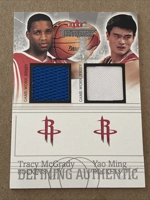 2004-05 Fleer Throwbacks Defining Authentic Dual Tracy McGrady Yao Ming /99 NM - Image 1 of 3