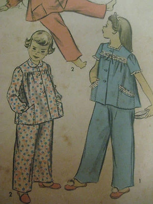 Vintage Advance 4180 SHORT & LONG SLEEVED PAJAMAS Sewing Pattern Child Girl Sz 4 - Image 1 of 4