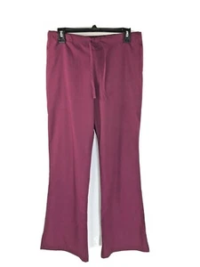 CHEROKEE Small Scrub Uniform Pants Wine Red Elastic Waist Side Pockets GUC - Picture 1 of 9