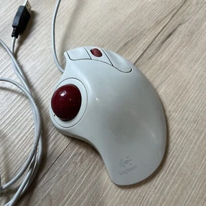 Logitech Trackman Marble Wheel T-BB13 USB Trackball Mouse Tested White - Afbeelding 1 van 7