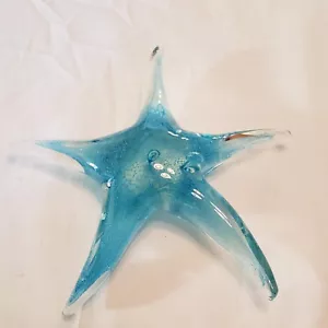 Estrella de mar de vidrio soplado a mano preciosa agua aprox 7,5" diámetro - Imagen 1 de 15