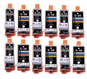 Ink Cartridges Replacement for PGI-35 CLI-36 Canon Pixma iP100 iP110 TR150 BK/C - Picture 1 of 9