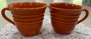 2 tazas de anillo de cerámica vintage del Pacífico naranja #807 - Imagen 1 de 5