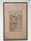 Extremely Rare Antique Chinese Hand Painted Temple Painting On Mulberry Paper