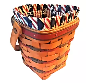 1995 Longaberger All American Carry Along Basket Red White Blue Patriotic 6.5" - Picture 1 of 12