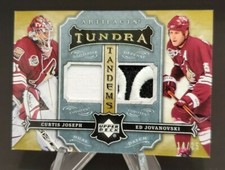 2007-08 Artifacts Tundra Tandems Patches Icy Blue Curtis Joseph Jovanovski 14/25