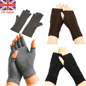 Winter Fingerless Arm Warmer Gloves Hand Soft Mittens Protected Knitted Gloves - Picture 1 of 20