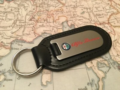 MARKENLOS ALFA ROMEO Schlüsselanhänger Mit Gravur Und Füllung Aus Leder