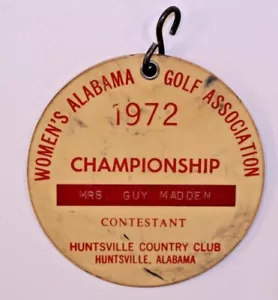 Vintage Damen Alabama Golf Assn Championship 1972 Sammlerstück Etikett Datono Regal AL - Bild 1 von 12