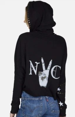 Lauren Moshi Destiny NYC Paz Mano Manga Larga Sudadera con Capucha Adornos XL NUEVO CON ETIQUETAS Foto 1 de 4