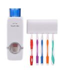 Toothpaste Dispenser + 5 Toothbrush Holder Set Wall Mount Stand US Seller