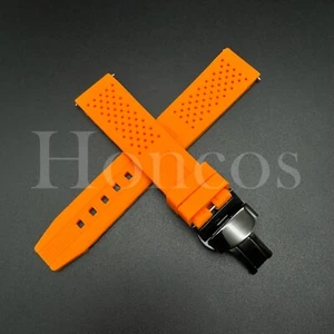 20 22 MM Orange Soft Silicone Watch Band Strap Quick Release Clasp Fits IWC USA - Picture 1 of 20