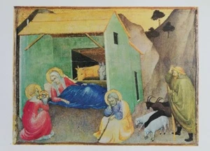 Clipping Ritaglio Illustrazione NATIVITÀ Giovanni da Milano - Picture 1 of 1