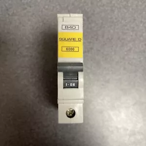 SQUARE D 40 AMP Type B 6kA MCB CIRCUIT BREAKER QOE 6000 B40 40A - Picture 1 of 6