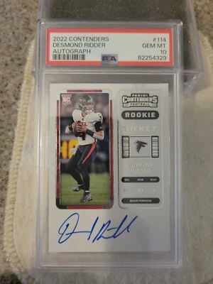 2022 Contenders Rookie Ticket RPS Desmond Ridder Rc Auto PSA 10 GEM MT  - Image 1 of 2