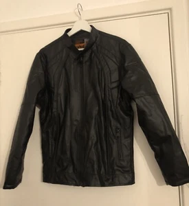 Black X Urband Absolute Leather Motor Cycle Rider Jack Size Small MI Indonesia - Picture 1 of 12