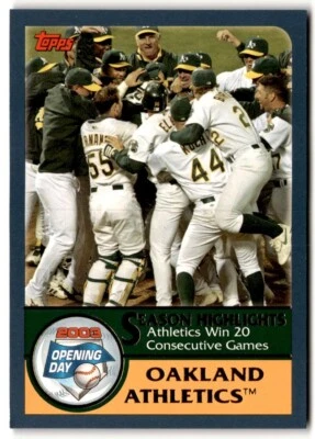 2003 Topps Opening Day Highlights Oakland Athletics #162 - Image 1 of 2