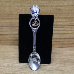 Vintage Cape Cod Souvenir Travel Spoon Enamel Inlay & Sailing Ship Charm 4.5" - Picture 1 of 4