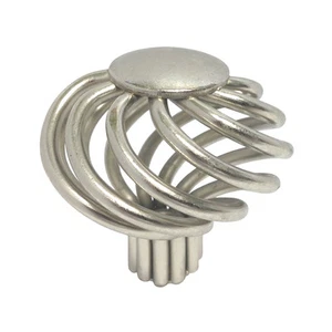 Jaula para pájaros de níquel satinado de 1 5/8" perillas de cajón de baño para gabinete de cocina - Imagen 1 de 2