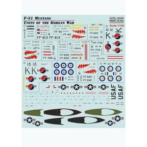 Print Scale 144-022 Decal for airplane 1:144 F-51 Mustang. Units the Korean War - Picture 1 of 5