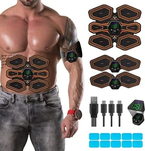 Wiederaufladbarer EMS Bauchmuskeltraining Gürtel Trainer ABS Stimulator Toner Gürtel - Bild 1 von 6