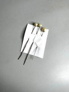 French vintage set of 3 hat pin jewelry from 1940's era mother of pearl - Picture 1 of 5