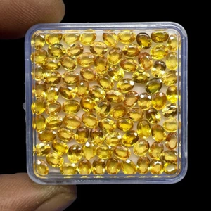 9 Pcs Natural Yellow Sapphire 4x3mm Oval Cut Sparkling Gemstones Wholesale Lot - Picture 1 of 12
