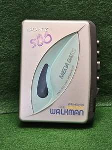 WORKS Sony WM-EX190 Walkman Mega Bass Silver Personal Cassette Player & Clip - Picture 1 of 12