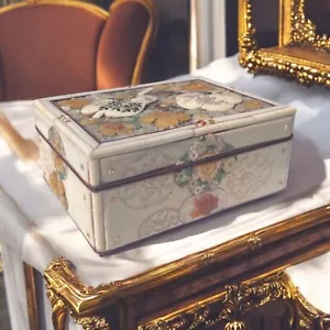 Japanese 1800’s Antique Shibayama Jewelry Box Meiji Floral, Mother of Pearl. - Picture 1 of 21
