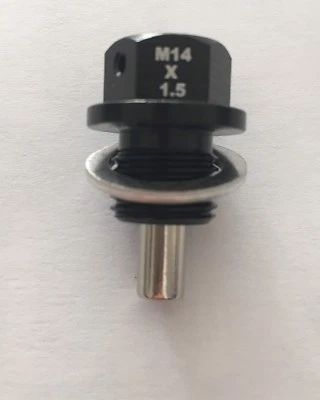Bouchon De Vidange D’huile Magnétique Noir M14x1.5 VW AUDI SEAT FORD MAZDA VOLVO - Imagen 1 de 2
