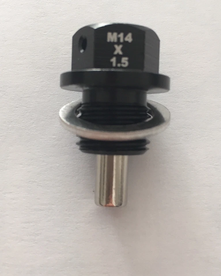 Bouchon De Vidange D’huile Magnétique Noir M14x1.5 VW AUDI SEAT FORD MAZDA VOLVO - Imagen 1 de 2