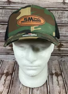 SM ESTRUCTURAL MATERIALS INC. Fargo ND Camuflaje Camionero Snapback Malla Gorra NUEVA CON ETIQUETAS NUEVO - Imagen 1 de 8